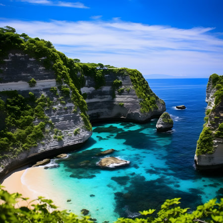Panoramic view of the beautiful island of Nusa Penida, Indonesiaの素材
