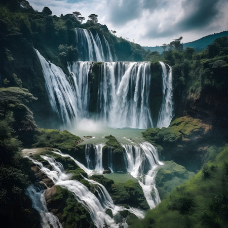 Waterfall in the jungle of Doi Inthanon National Park, Chiang Mai, Thailandの素材