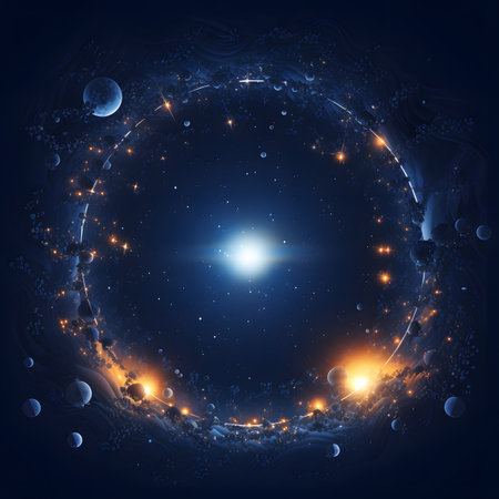 Abstract background with circles and stars. Vector illustration for your design.の素材