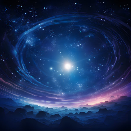 Fantasy space background with nebula and stars. Vector illustration.の素材