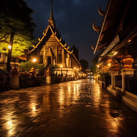 Wat Phra Kaew at night, Bangkok, Thailand.の素材
