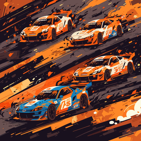 Racing car racing background. Vector illustration. Graphic concept for your designのイラスト素材