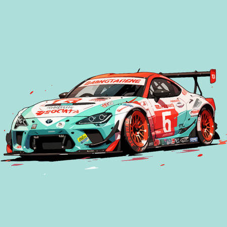 sport car racing, vector illustration, eps 10, no transparencyのイラスト素材