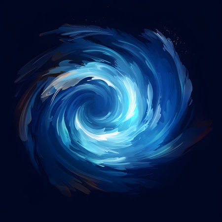 Abstract Blue Vortex: Glowing Spiral in Dark Backgroundの素材