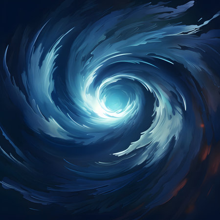 Abstract Cosmic Vortex: Blue and Dark Spiral Galaxyの素材