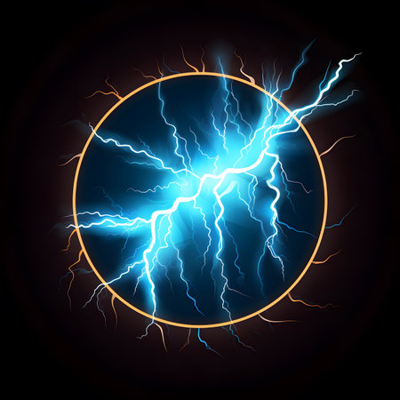 Abstract Blue Lightning Energy Circleの素材