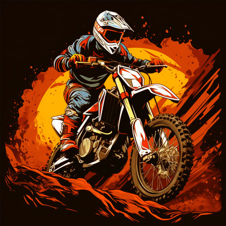 vector extreme sport poster with bicyclistのイラスト素材