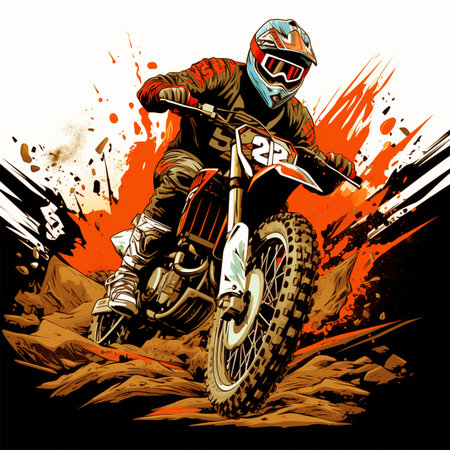 vector extreme sport poster with bicyclist