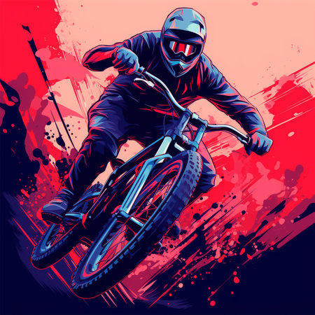 vector bmx extreme graphic illustrationのイラスト素材
