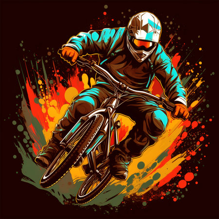 vector bmx extreme graphic illustrationのイラスト素材