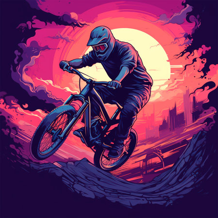 vector bmx extreme graphic illustrationのイラスト素材