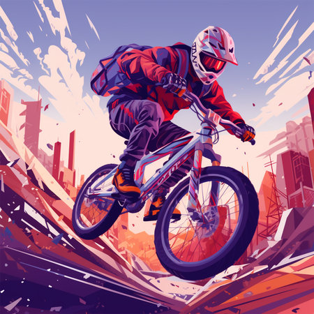vector bmx extreme graphic illustrationのイラスト素材