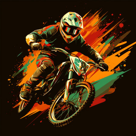vector bmx extreme graphic illustrationのイラスト素材