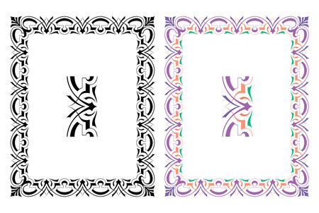 Vintage floral classic calligraphic retro vignette scroll frames ornamental design elements black set isolated vector illustrationのイラスト素材