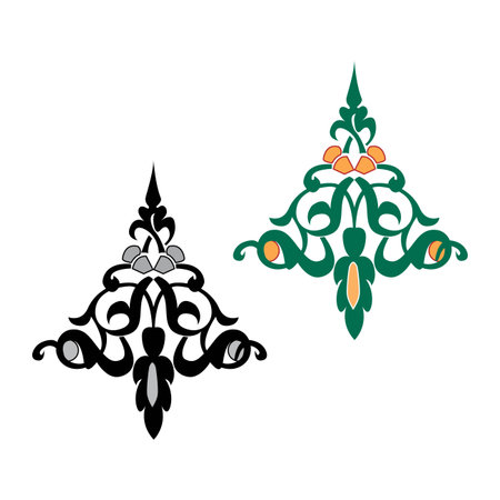 Vintage floral calligraphic floral vignette scroll corners ornamental design elements black set isolated vector illustrationのイラスト素材