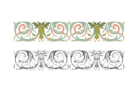 Vintage floral calligraphic floral vignette scroll corners ornamental design elements black set isolated vector illustrationのイラスト素材