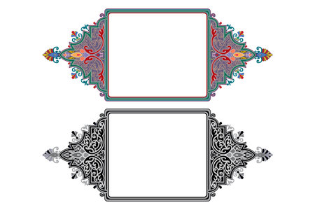 Vintage floral classic calligraphic retro vignette scroll frames ornamental design elements black set isolated vector illustrationのイラスト素材