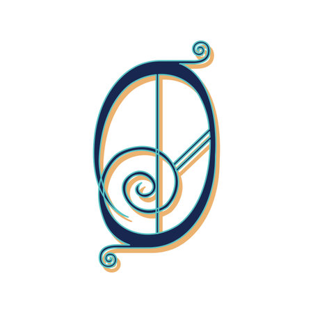 Art Lubna Initial Caps Font Capital Letter O vector design illustrationのイラスト素材