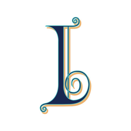 Art Lubna Initial Caps Font Capital Letter I vector design illustrationのイラスト素材