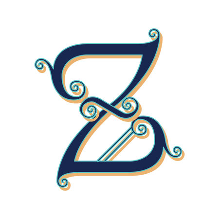 Art Lubna Initial Caps Font Capital Letter Z vector design illustrationのイラスト素材
