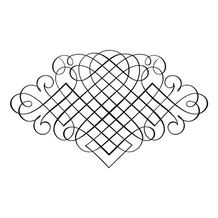Abstract arabic Vintage Decorative Calligraphy Ornamental Silhouette symbol for tattoo isolated vector illustrationのイラスト素材