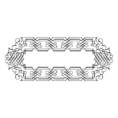 Vintage forged floral classic calligraphic retro vignette scroll frames ornamental design elements black set isolated vector illustrationのイラスト素材