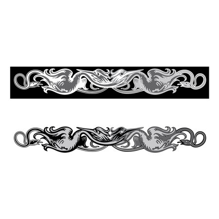 Vintage floral classic calligraphic retro vignette scroll frames ornamental design elements black set isolated vector illustrationのイラスト素材