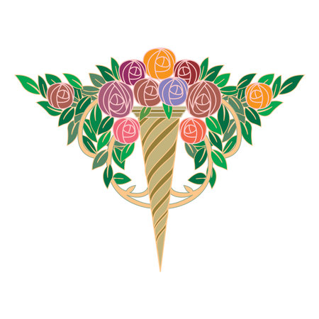 Retro design original floral vintage emblems chalkboard set isolated vector illustrationのイラスト素材