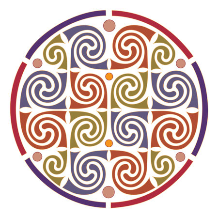 old world Vintage ornament knot Celtic decorative element set isolated vector illustrationのイラスト素材