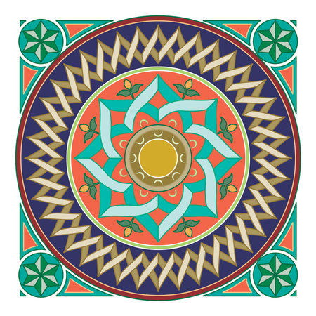 Decorative arabesque and ornamental mandala symbols set isolated vector illustrationのイラスト素材