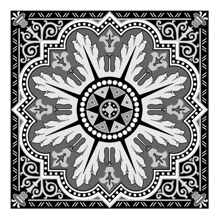 Decorative arabesque and ornamental mandala symbols set isolated vector illustrationのイラスト素材