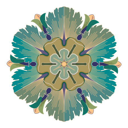 Ornamental round pattern isolated on white background vector illustrationのイラスト素材