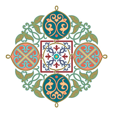 old world Vintage Russian ornament decorative isolated vector illustrationのイラスト素材