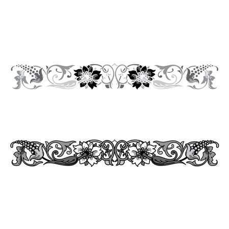 Retro design original floral vintage emblems chalkboard set isolated vector illustrationのイラスト素材