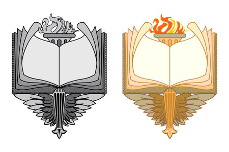 Hand drawn vintage manuscript ribbons colored set isolated vector illustrationのイラスト素材