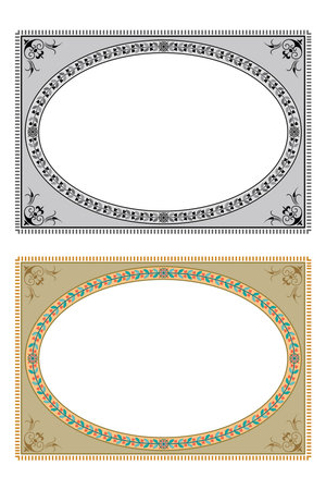 Hand drawn vintage manuscript ribbons colored set isolated vector illustrationのイラスト素材