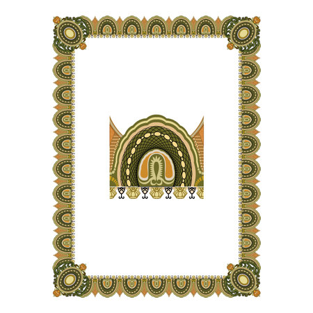 Vintage traditional realistic black and color frames set on white background isolated vector illustrationのイラスト素材