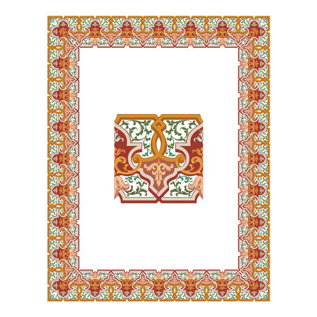 Vintage traditional realistic black and color frames set on white background isolated vector illustrationのイラスト素材