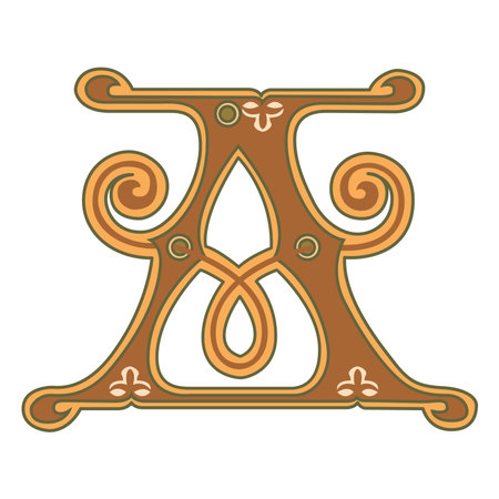 Art Ginger Initial Caps Font Capital Letter A vector design illustrationのイラスト素材