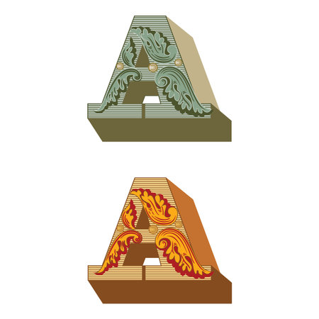 Art Federal Initial Caps Font Capital Letter A vector design illustrationのイラスト素材