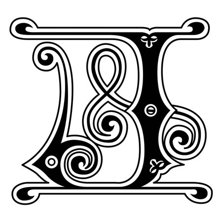 Art Ginger Initial Caps Font Capital Letter J vector design illustrationのイラスト素材