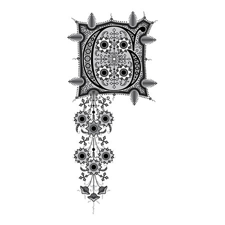 Art Cinderella Initial Caps Font Capital Letter G vector design illustrationのイラスト素材