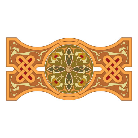 Vintage floral calligraphic floral vignette scroll corners ornamental design elements black and color set isolated vectorのイラスト素材