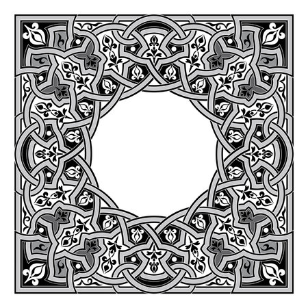 Vintage traditional realistic black and color frames set on white background isolated vector illustrationのイラスト素材