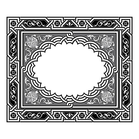 Vintage traditional realistic black and color frames set on white background isolated vector illustrationのイラスト素材