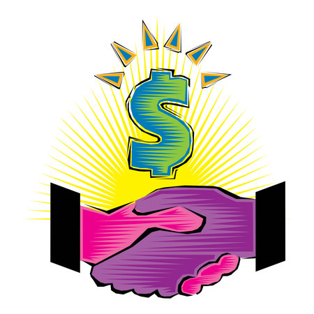 Clip Art of Business people making handshake successful negotiation and agreeのイラスト素材