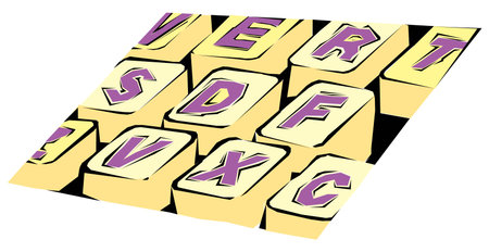 Abstract Clipart of parts of keyboard design vector illustrationのイラスト素材