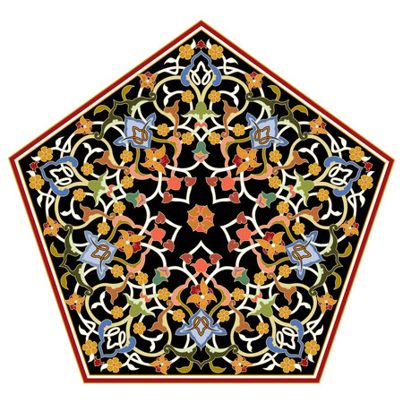 Vintage floral calligraphic floral vignette scroll corners ornamental design elements black  and color set isolated vector illustrationのイラスト素材