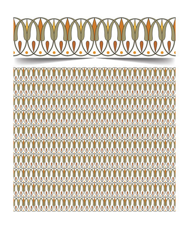Seamless pattern in arabesque mosaic Islamic art, isolated on a white backgroundのイラスト素材