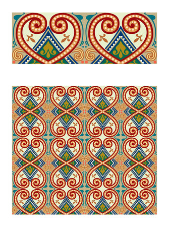 Seamless pattern in arabesque mosaic Islamic art, isolated on a white backgroundのイラスト素材